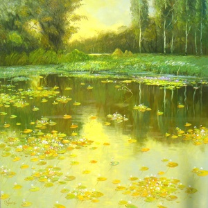 Dang Ngo , vietnam artist , vietnam painting , vietnam art , water lily