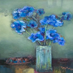 Flowers in glass vase