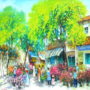Lam Duc Manh , vietnam artist , vietnam painting , vietnam art , buy paintings online , Hanoi , Spring