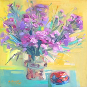 Le Minh Nguyet , vietnam artist , vietnam art , vietnam painting , still life , flower