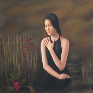 Nguyen Quoc Dung , vietnam artist , vietnam painting , vietnam art , vietnamese paintings , lady 