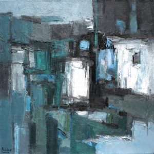 Pham An Hai , vietnam painting , vietnam artist , vietnam art , selling , old street , abstract painting