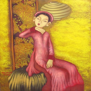 Pham Hoang Anh , vietnam artist , vietnam painting , vietnam art , lady