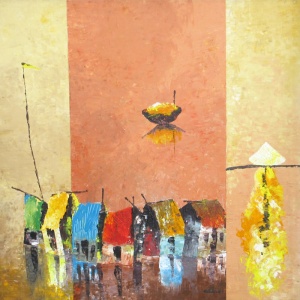 Thai Vinh Thanh , oil on canvas , vietnam artist , homeland