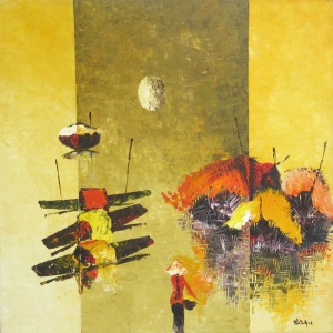 Thai Vinh Thanh , oil on canvas , vietnam artist , market